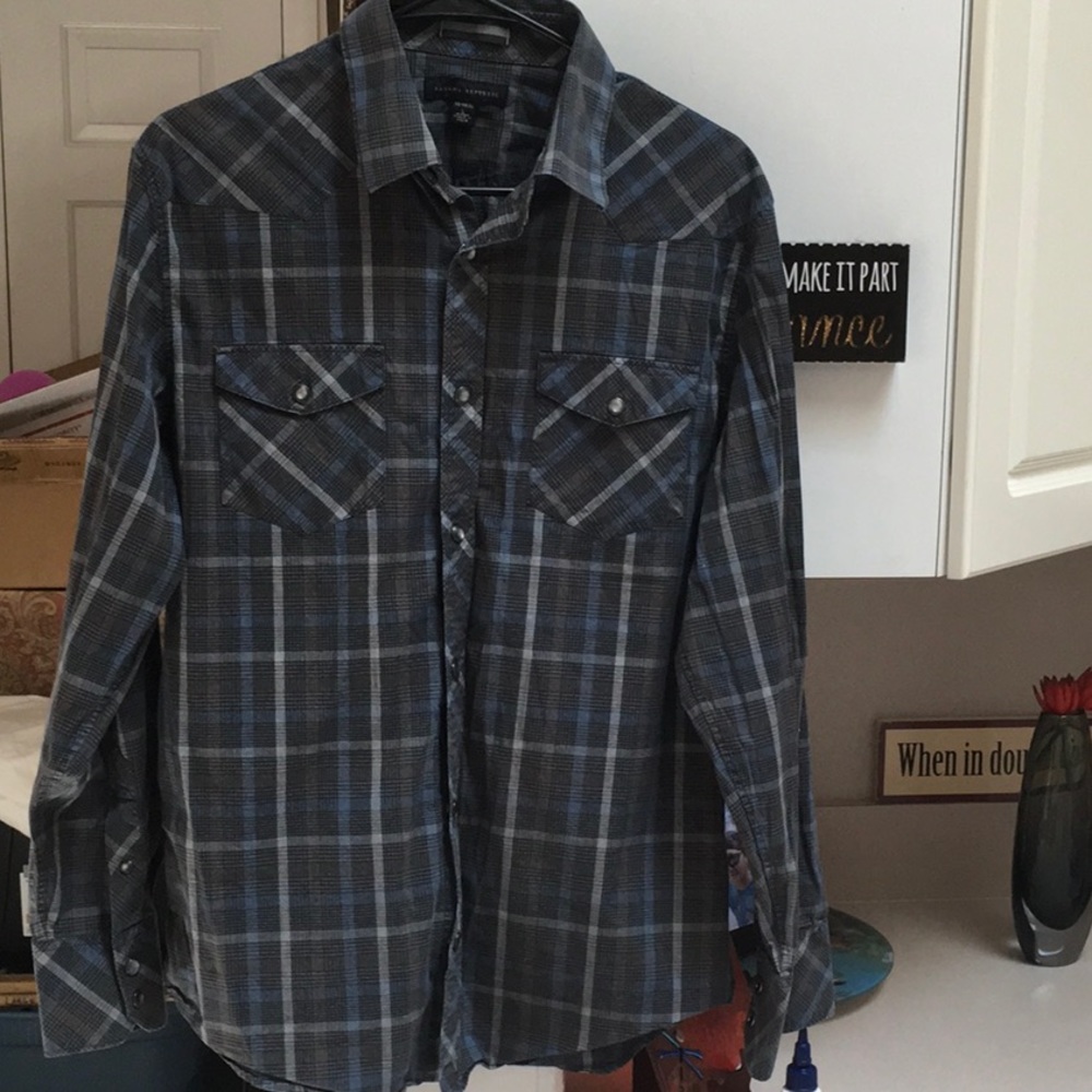 BANANA REPUBLIC Western Styled Shirt L 16- 16.5